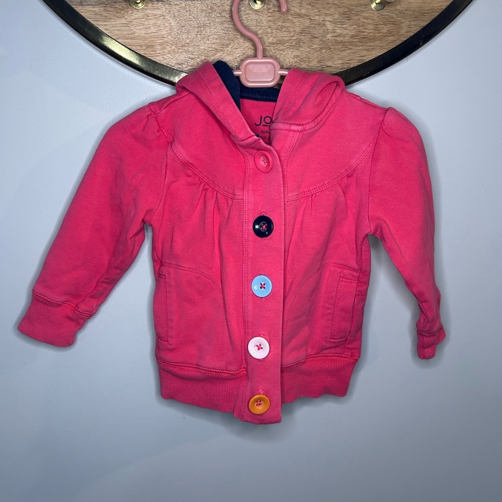Joe Fresh Pink Sweater with Multicolor Buttons